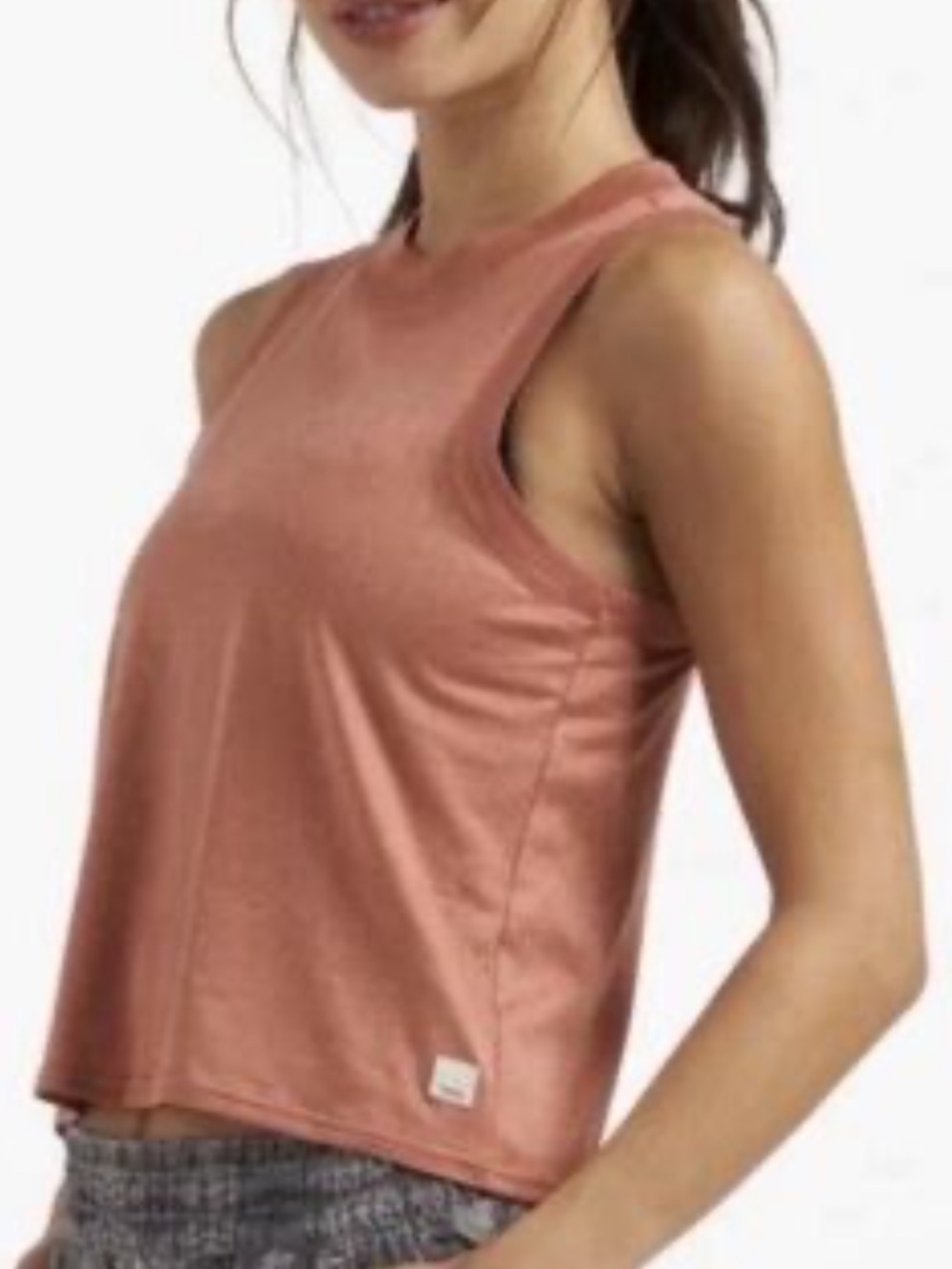 VUORI Women's Rust Muscle Tee - Sleeveless Crop Tank - Picture 2 of 7